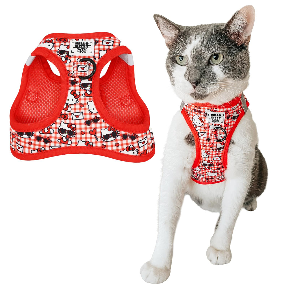 Arnés de paso Sassy Woof para gato, cómodo y seguro para paseos.