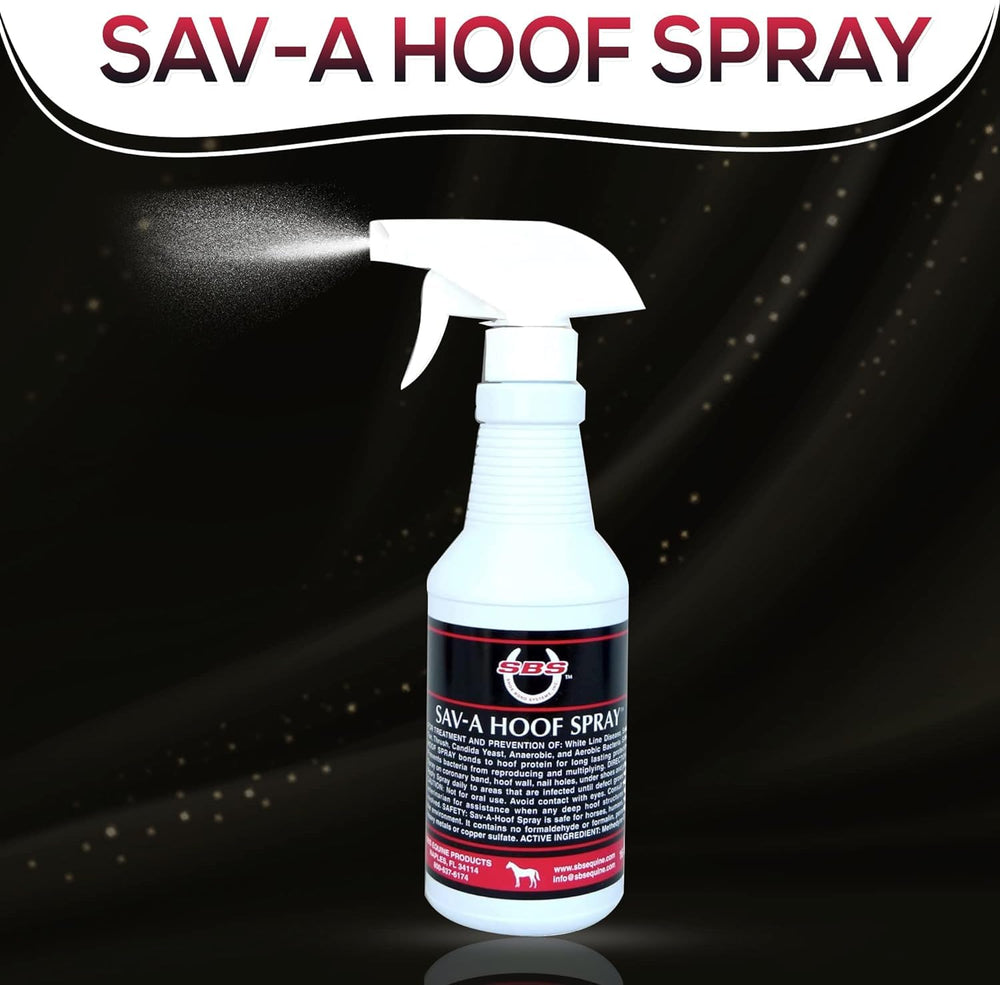 SAV-A-HOOF SBS Equine Spray facilita el cuidado tras la limpieza del casco.