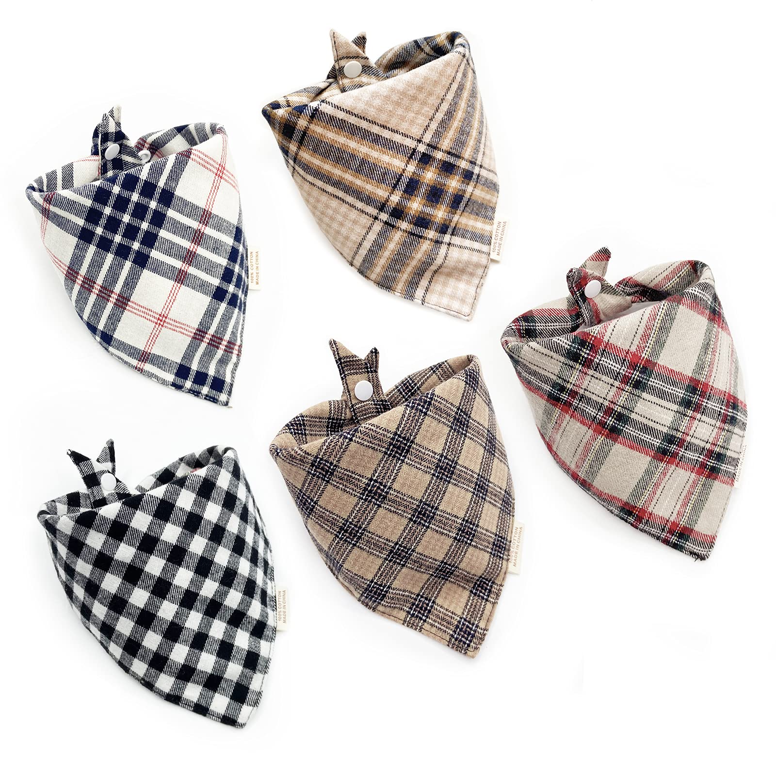 Savier bandana para perros con botón y triangulo, ajuste cómodo.