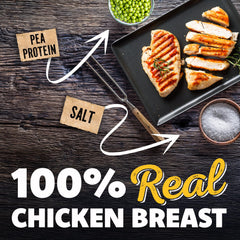 Savory Prime Jerky, piezas deshidratadas lentamente, sabor natural para premiar durante el entrenamiento.