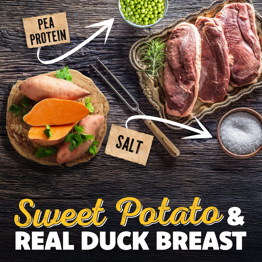 Savory Prime Wrap Pato y Batata: sin aditivos artificiales para una golosina más natural