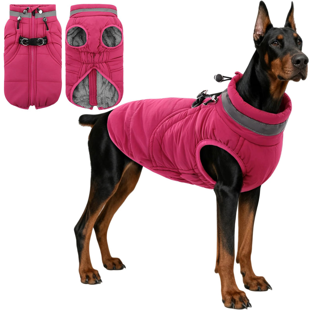 SAWMONG chaqueta de perro con cierre trasero para vestir fácilmente y mantener al perro caliente.
