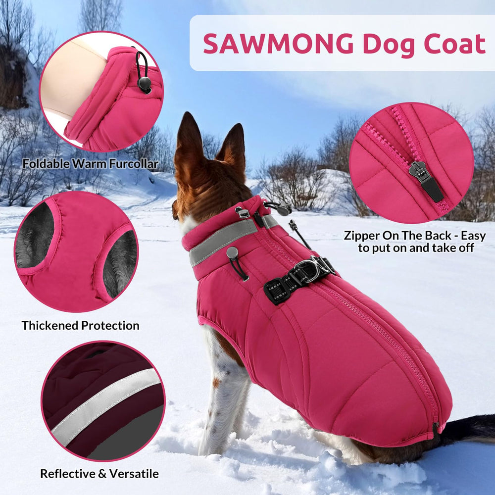 SAWMONG chaqueta impermeable con cierre trasero para vestir y quitar rápidamente.