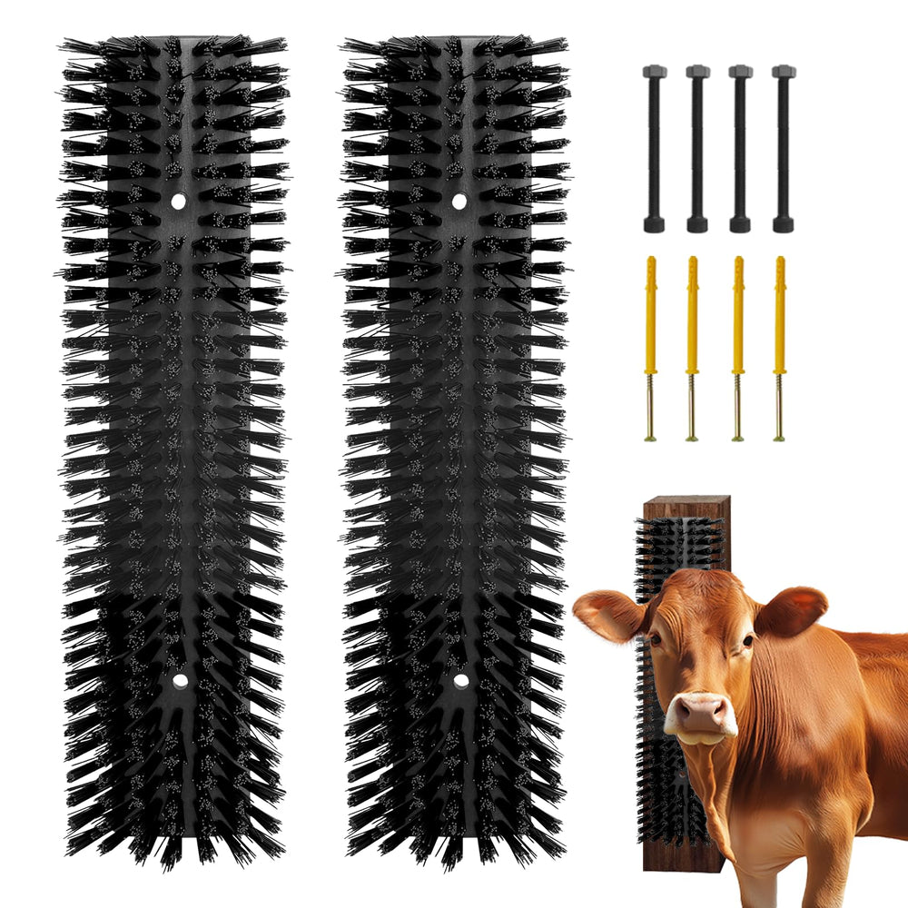 Sayutie cepillo ganadero con 8 tornillos y dos piezas para instalación estable