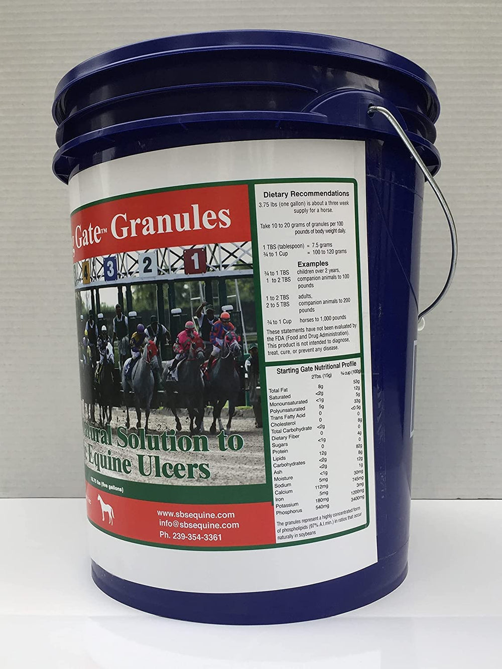 Uso diario en la alimentación de SBS Equine Starting Gate Granules.
