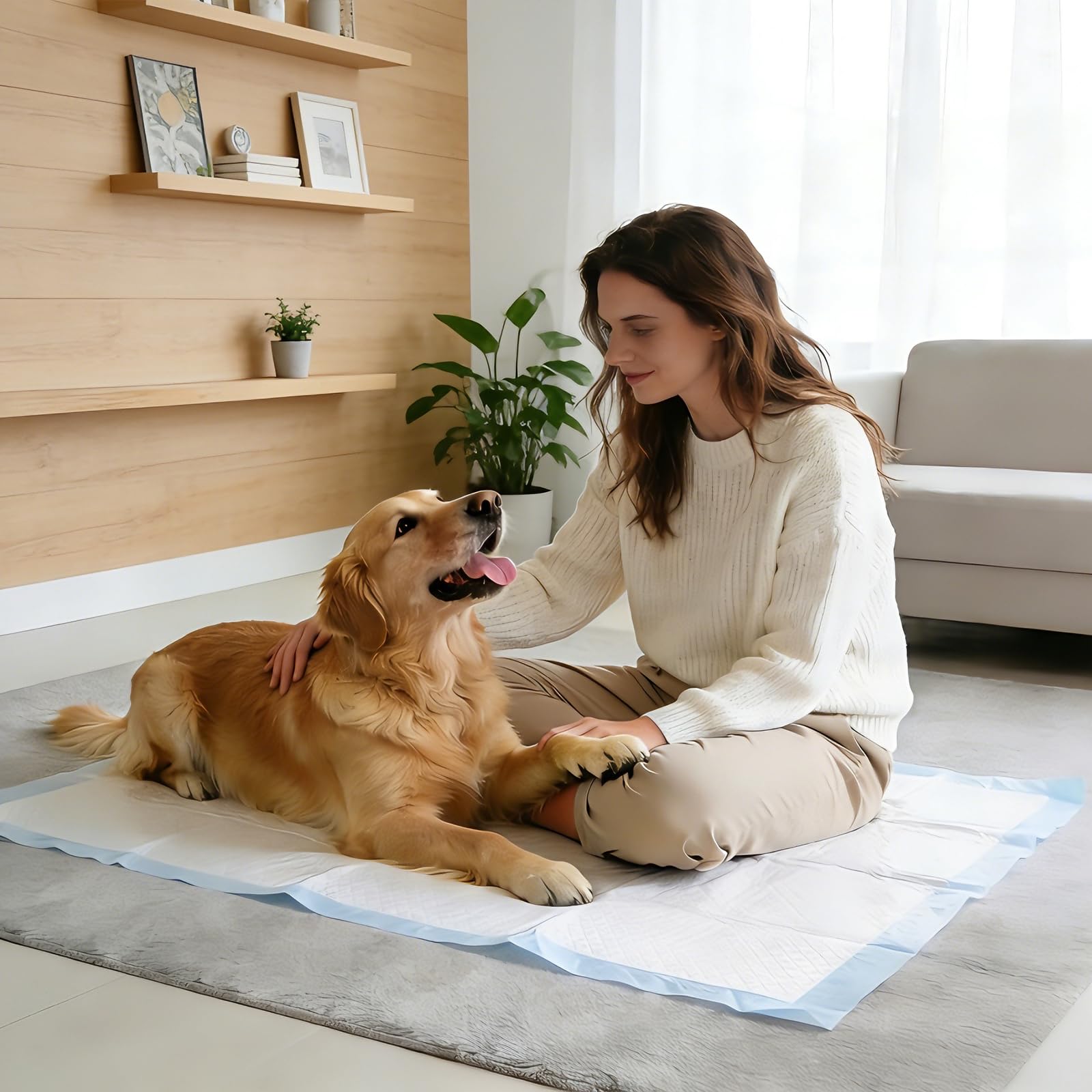 SCLOSE almohadillas absorbentes para perros con diseño en diamante y protección contra fugas
