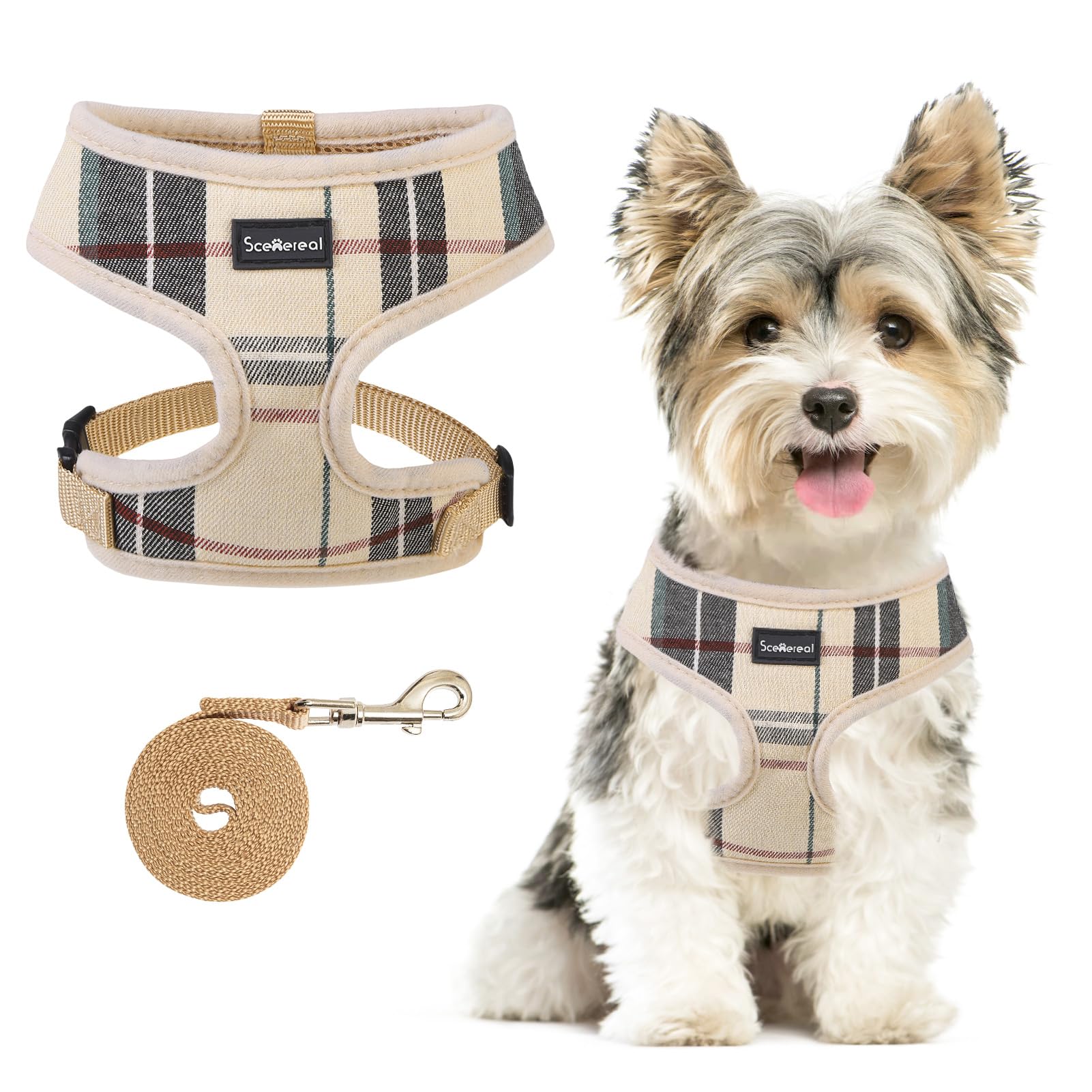 SCENEREAL arnés para perro pequeño de malla suave, cómodo para paseos diarios.