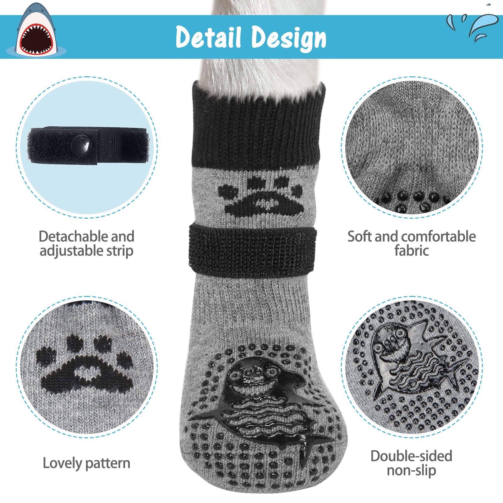 SCENEREAL calcetines para perro, enfoque en tracción, ideal para caminar sobre superficies lisas.