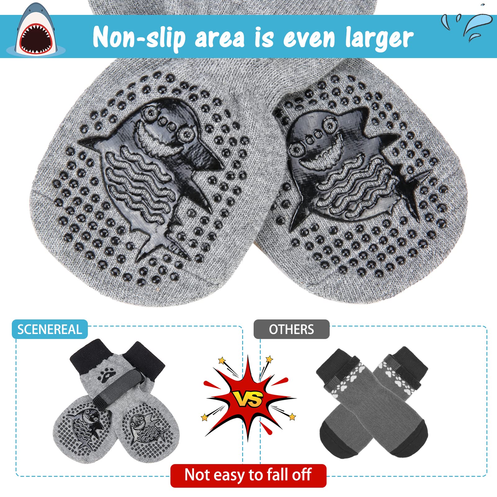 SCENEREAL calcetines para perro, mayores, proteccion de las patas durante la movilidad.