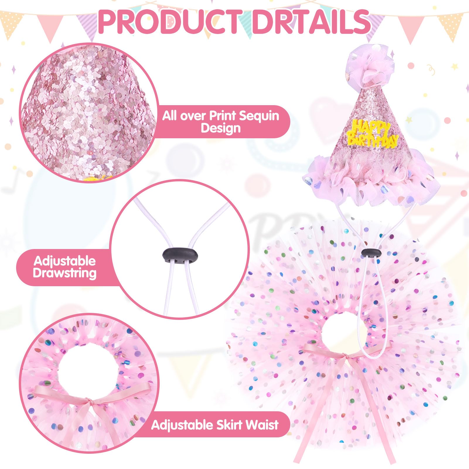 Conjunto SCENEREAL para perro princesa, ideal para fotos y fiestas.