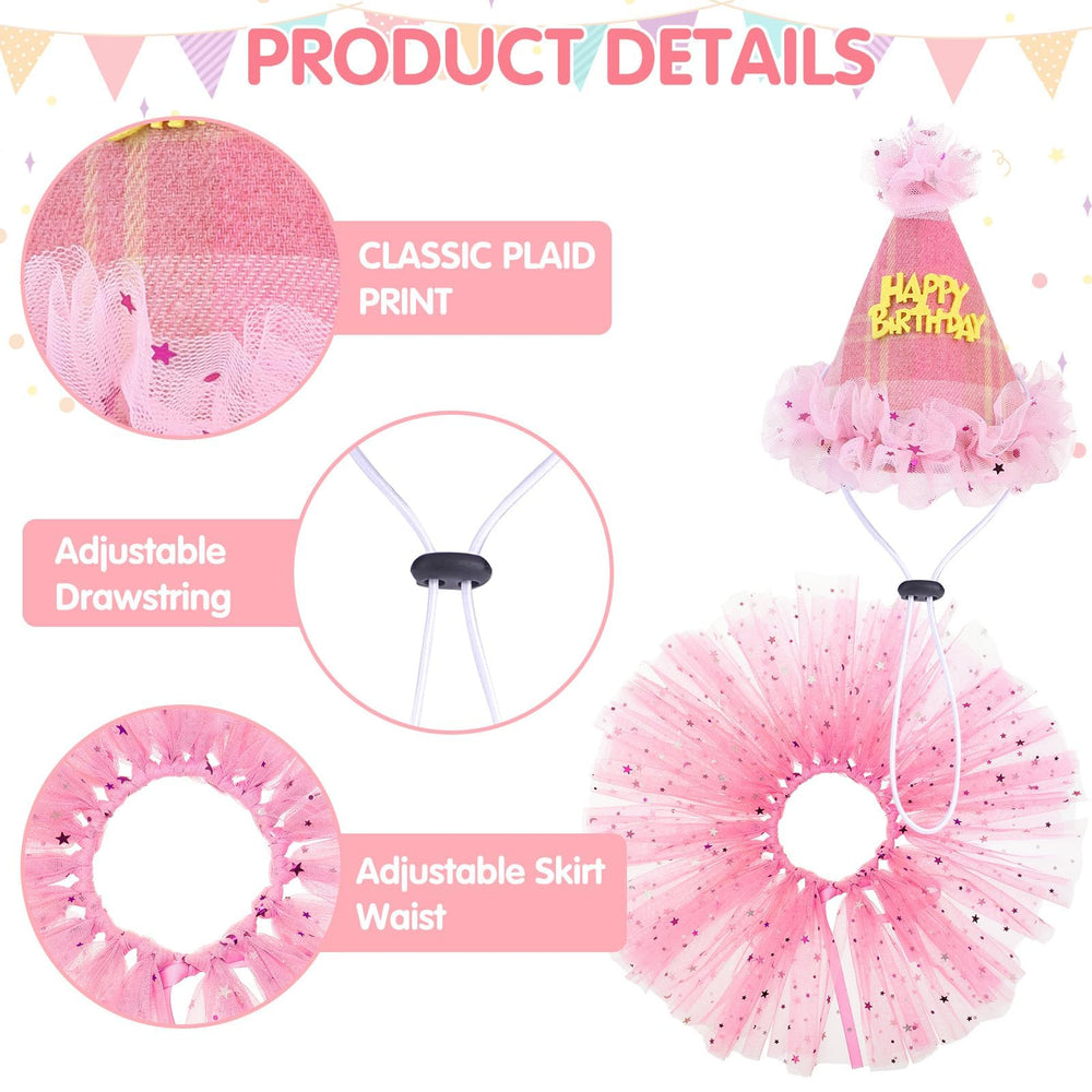 SCENEREAL conjunto rosa a cuadros para perro, ideal para sesiones y fiestas