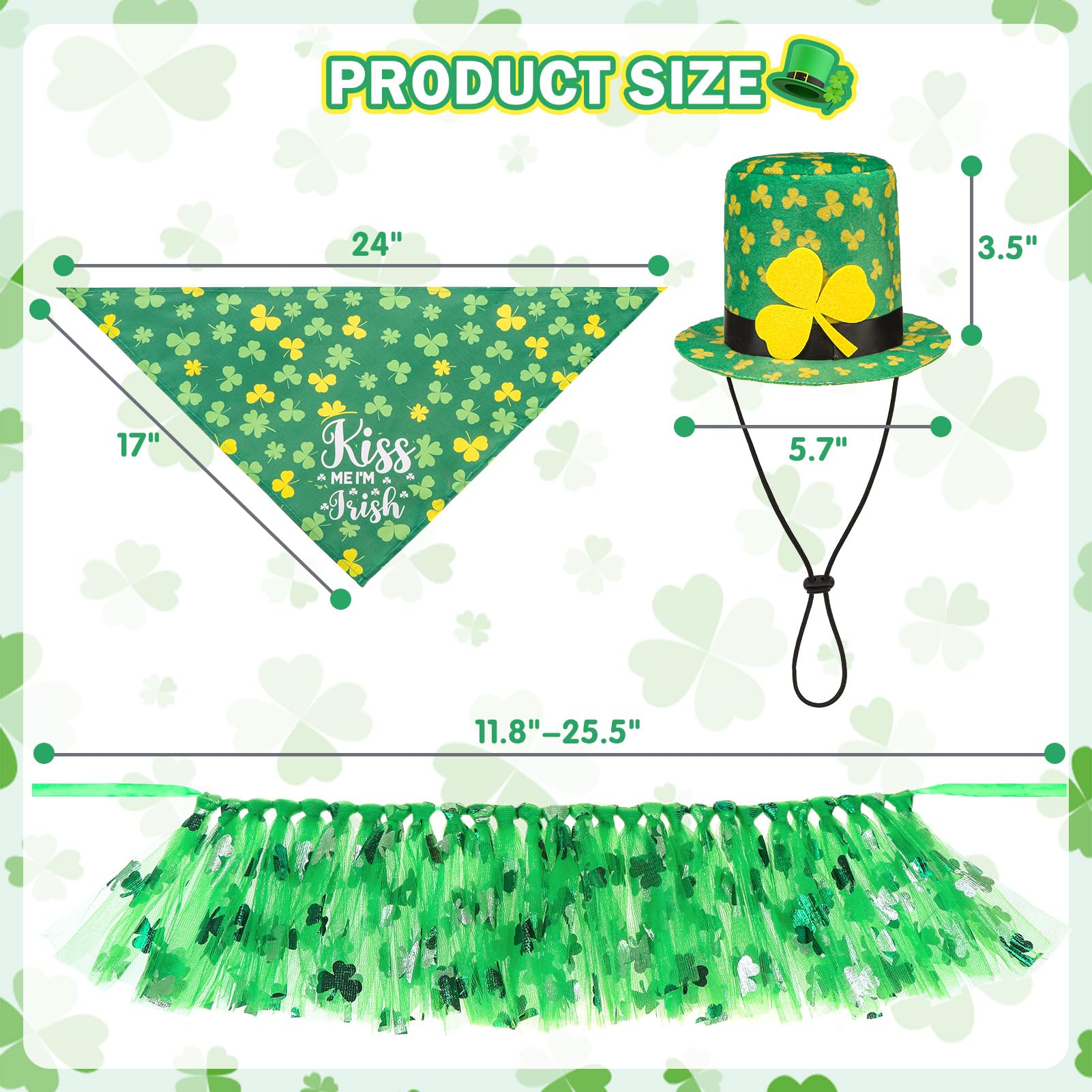 SCENEREAL conjunto verde para San Patricio, viste a tu mascota con estilo.