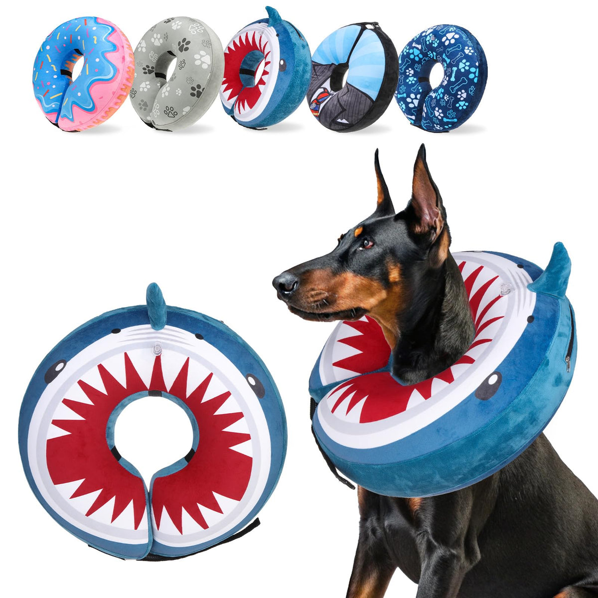 SCENEREAL donut collar inflable para perros y gatos, cómodo y seguro.