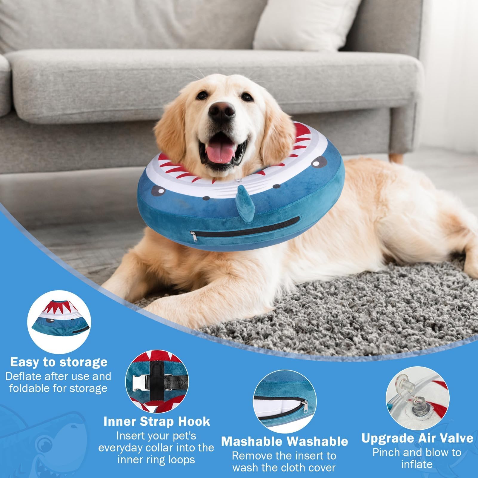 SCENEREAL donut collar material suave que evita irritación.