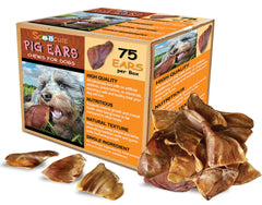 Scoochie Pet Orejas de cerdo brasileñas en paquete 75 para perros, masticación natural y duradera.