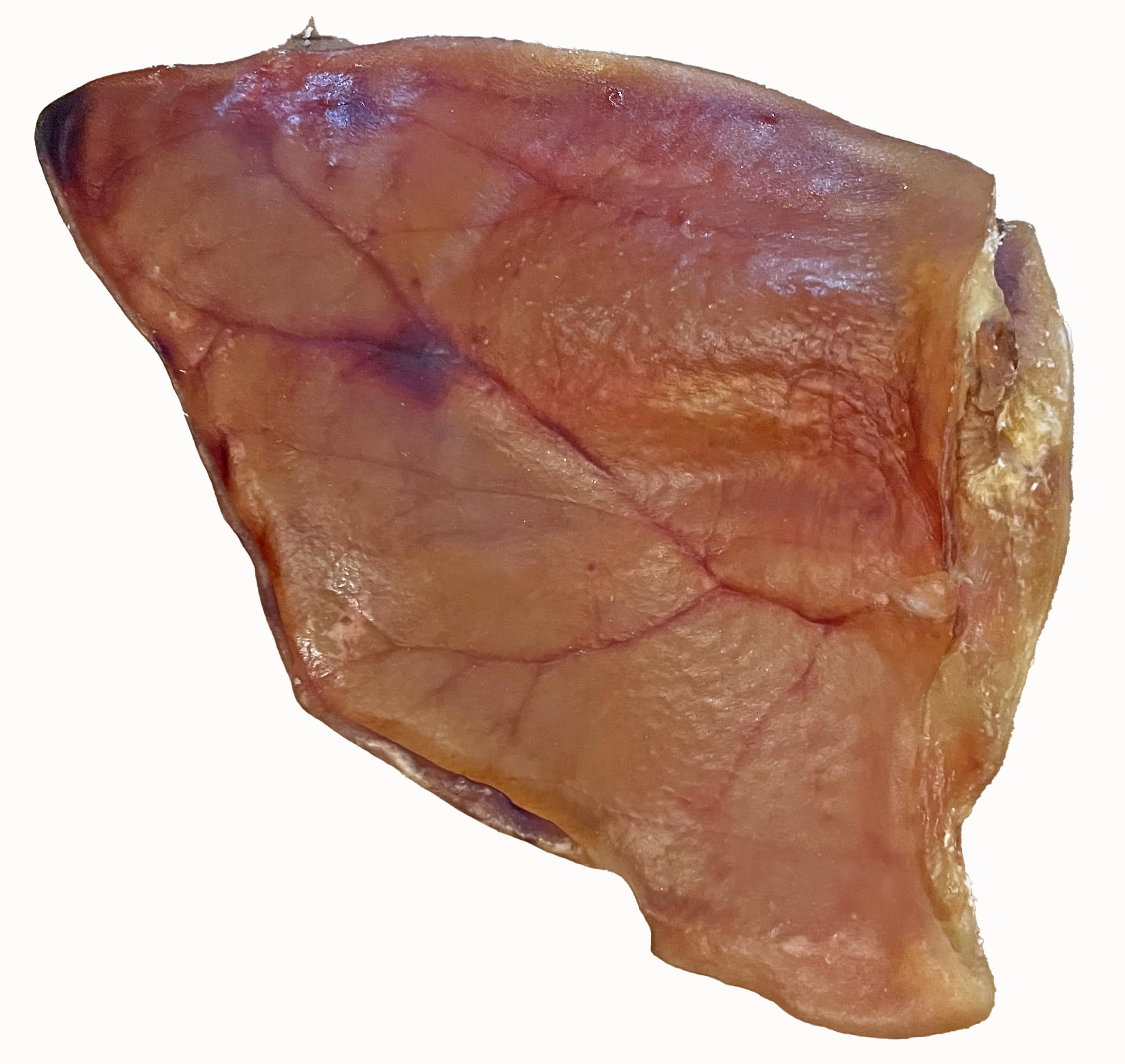 Scoochie Pet Orejas de cerdo natural sin químicos; delicia segura para perros activos.