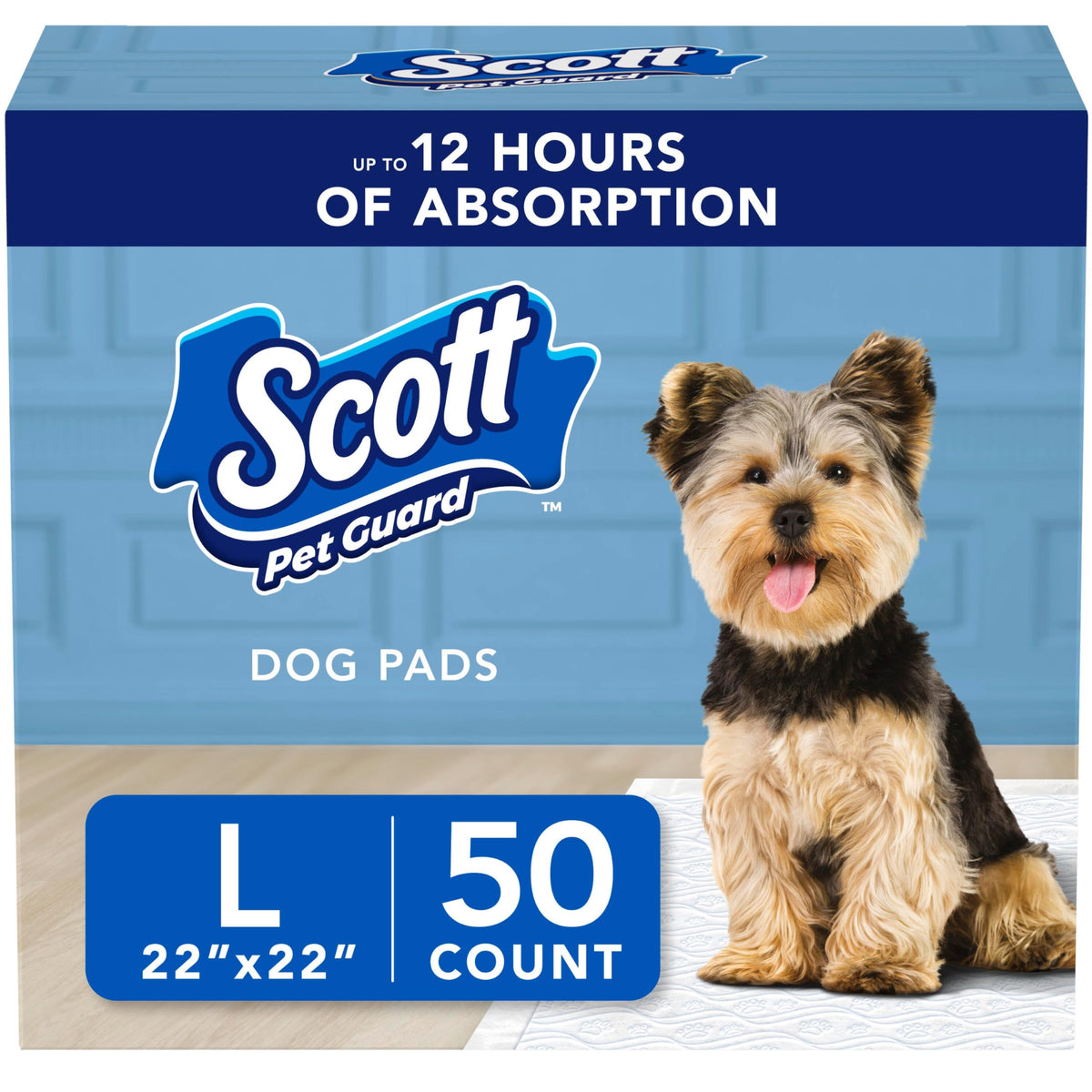 Almohadilla Scott Pet Guard 22x22 de 50 unidades para entrenamiento cómodo en casa.