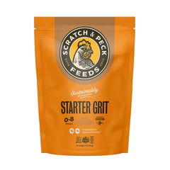 Scratch and Peck Feeds grit starter, bolsa para pollitos, favorece la digestión desde el día uno.