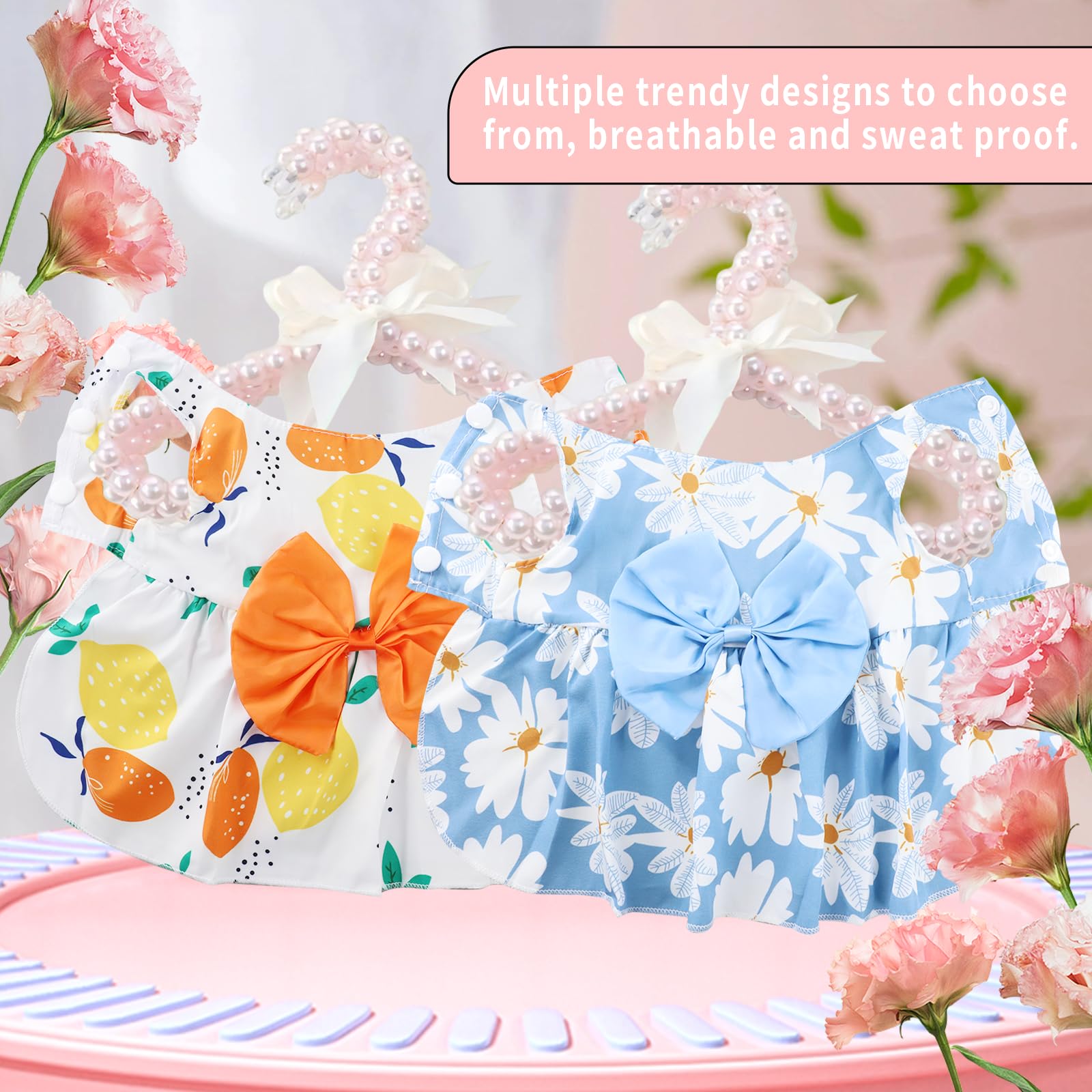 Vestido para perro con frutas y flores de Sdfvsdg, perfecto para salidas