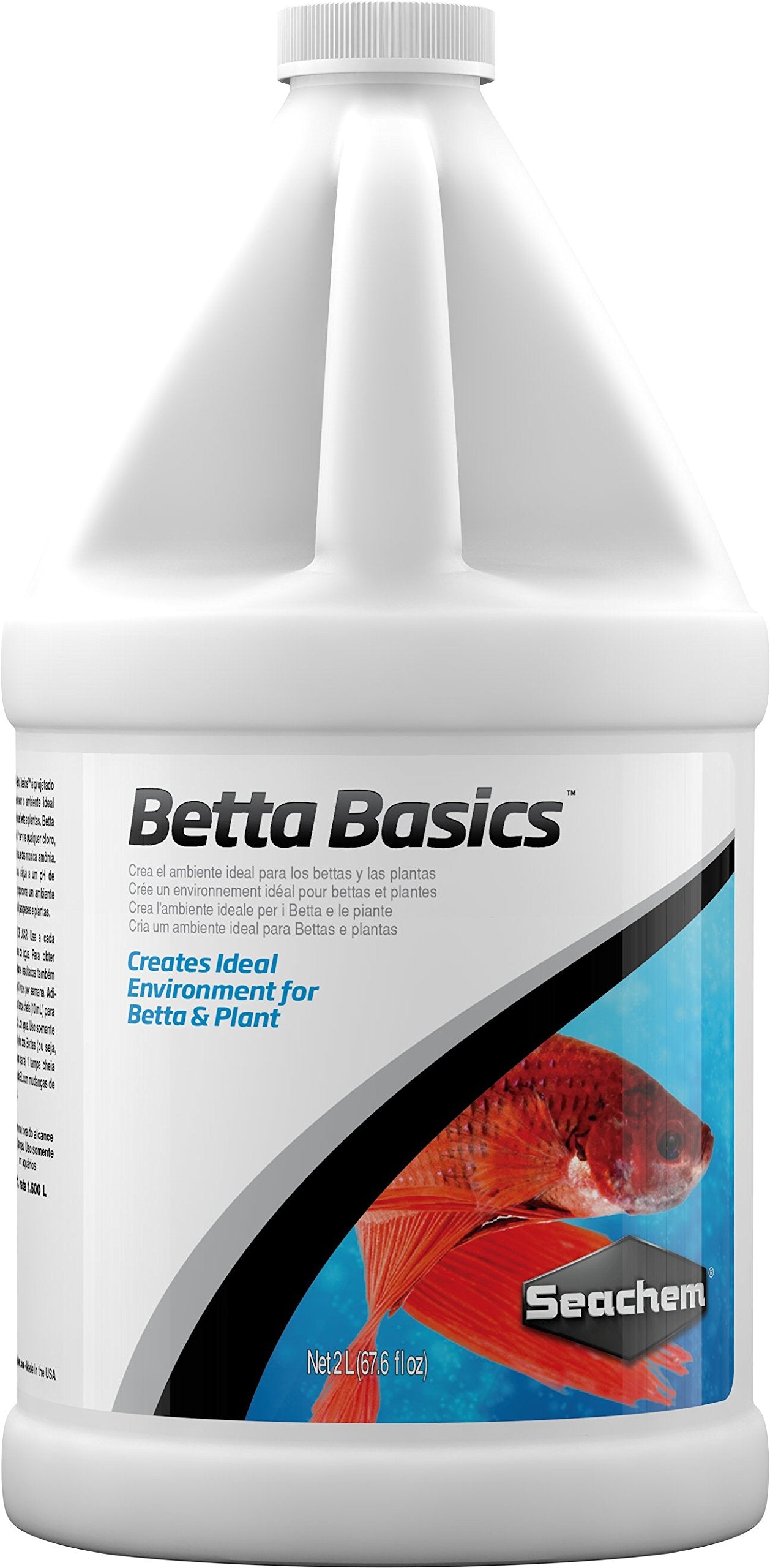 Seachem Betta Basics vertido para acondicionar agua de acuario.