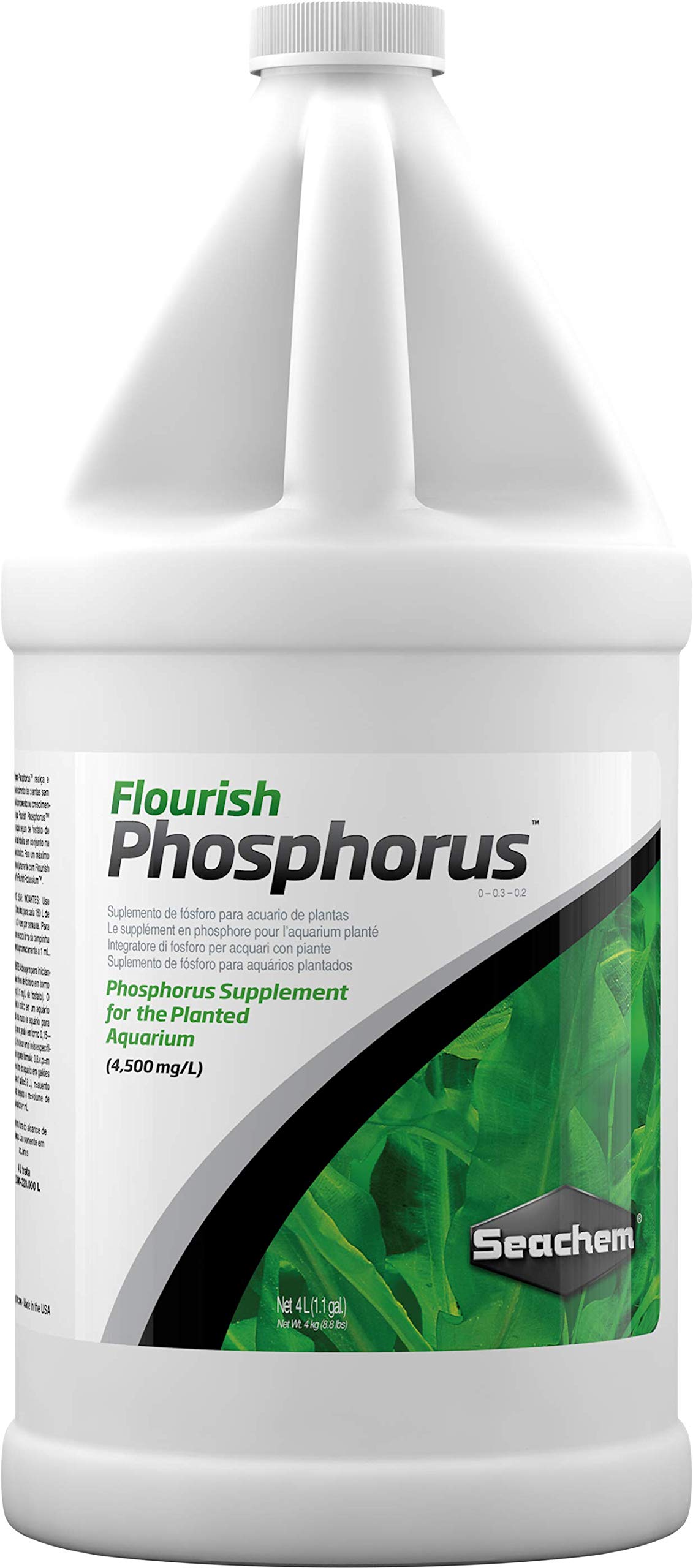Seachem Flourish Phosphorus, botella; dosis segura para plantas acuáticas.