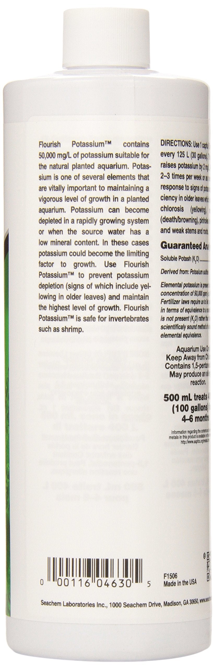 Flourish Potasio con dosificador para dosis precisas en acuarios plantados.