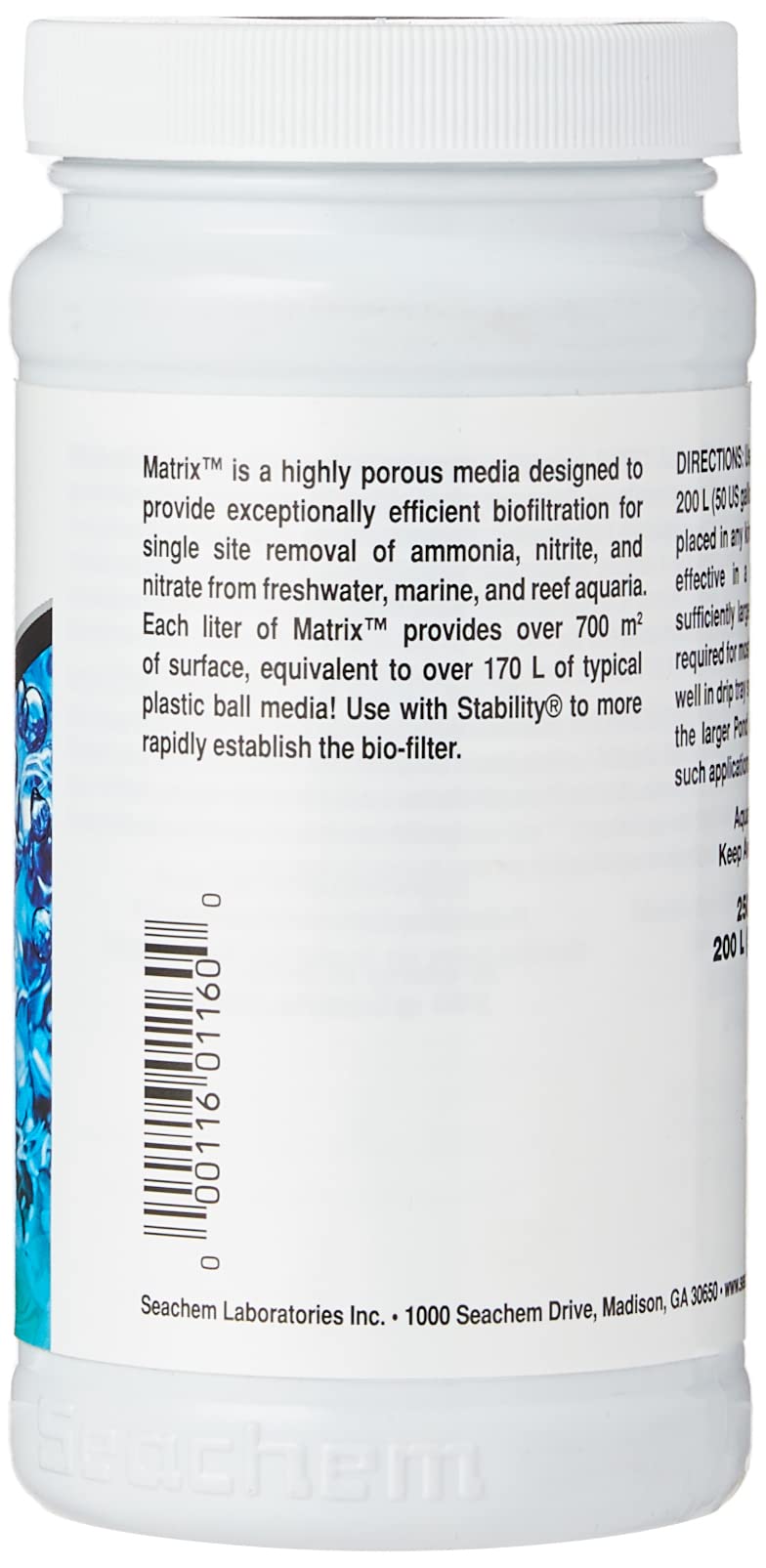 Seachem Matrix Bio Media facilita la filtración biológica en acuarios de agua dulce y salada.