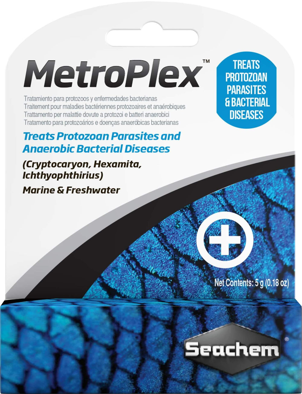 Seachem Metronidazole tableta 5 g para tratamiento de peces ornamentales.