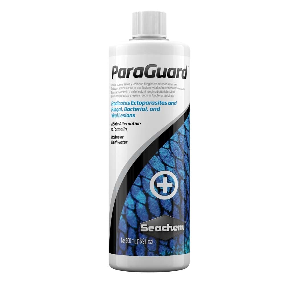 Seachem ParaGuard, botella de 500 ml, uso seguro en acuarios para manejo de parásitos externos