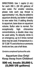 Seachem Prime, etiqueta clara de uso y beneficios.
