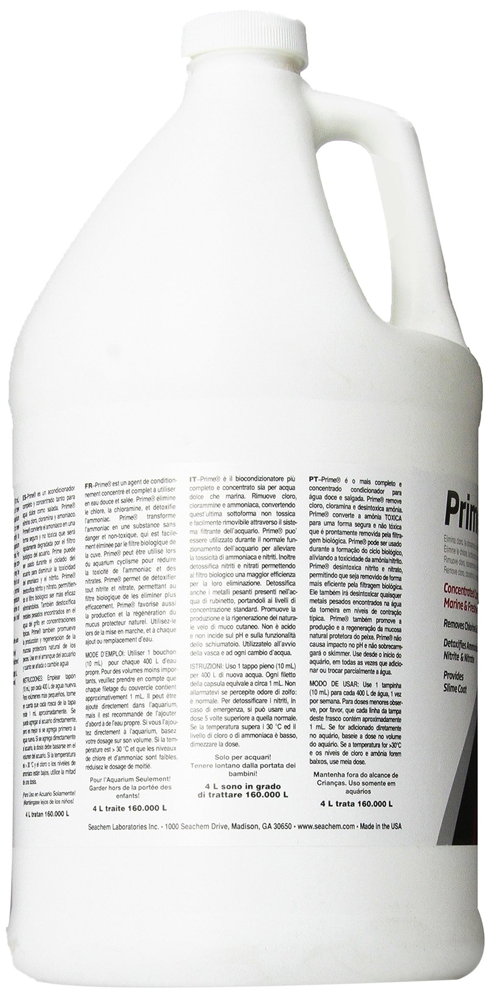 Seachem Prime: agua nueva lista para acuario tras tratamiento.