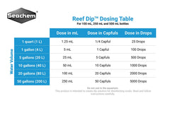 Seachem Reef Dip desinfeccion coral para reducir residuos y biofilm.