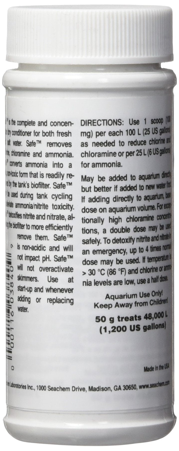 Seachem Safe: imagen de dosificación en gotero para ciclado seguro.