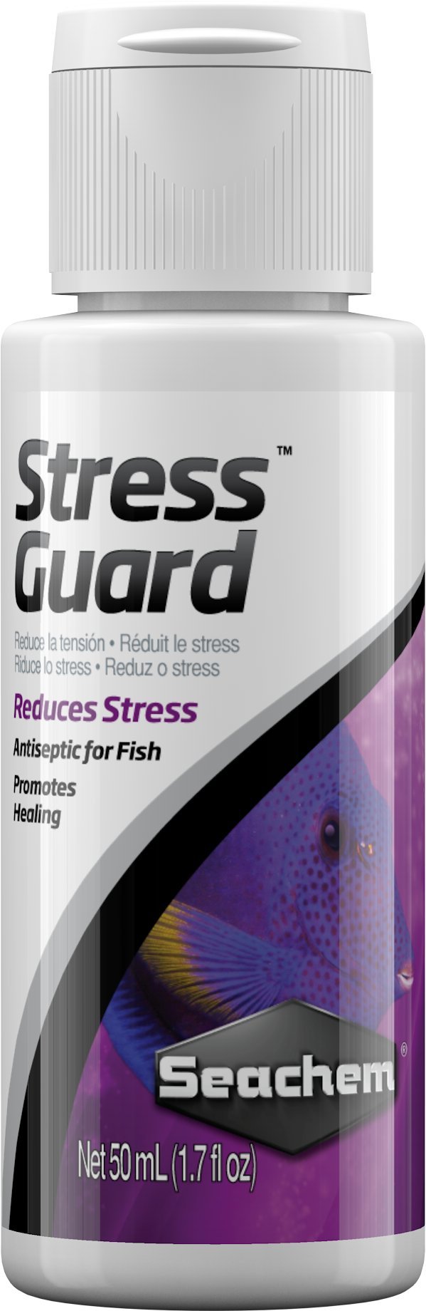 Seachem StressGuard botella-vertido: protección suave para peces durante el transporte.