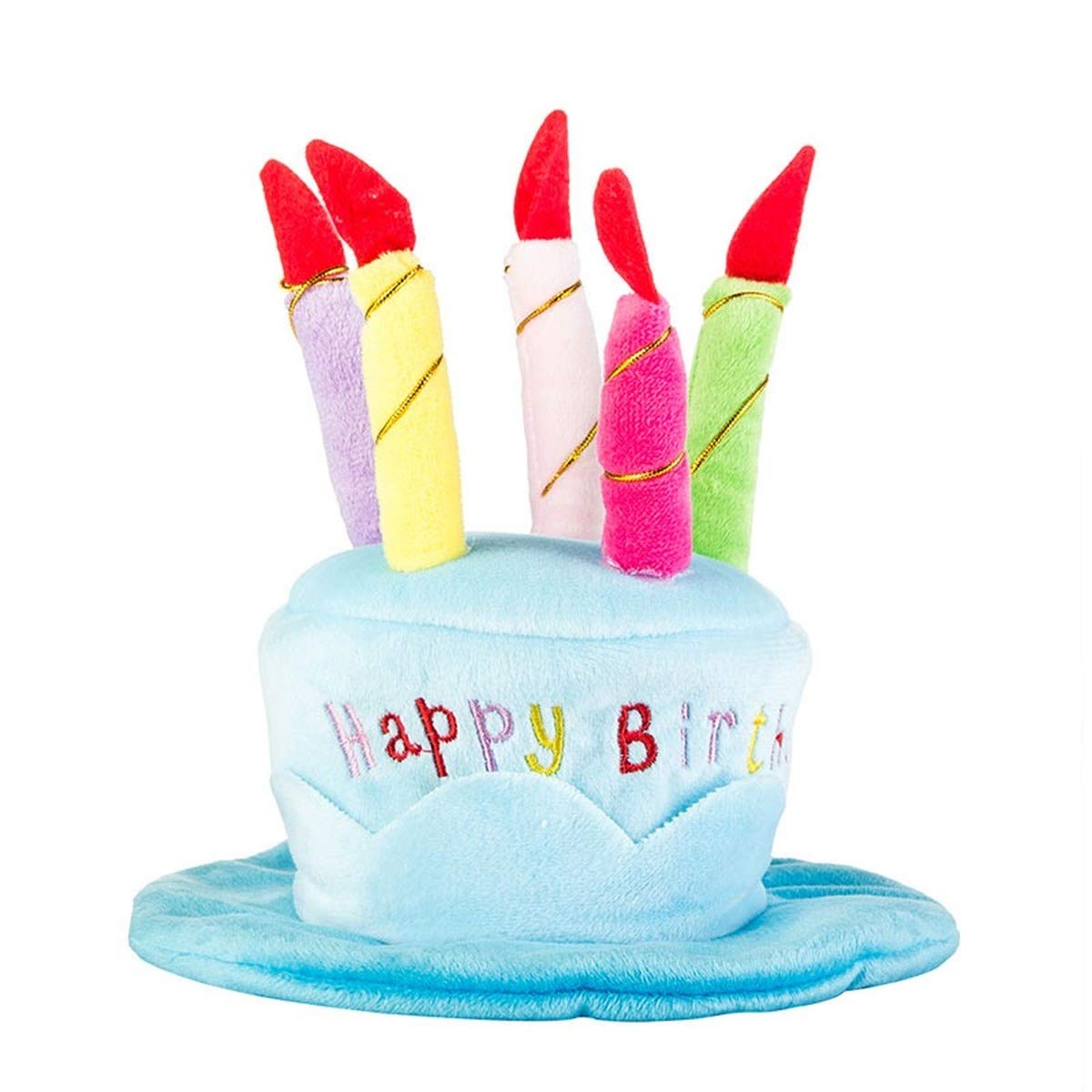 Secfanya diseño de sombrero de cumpleaños para mascotas en azul, uso versátil.