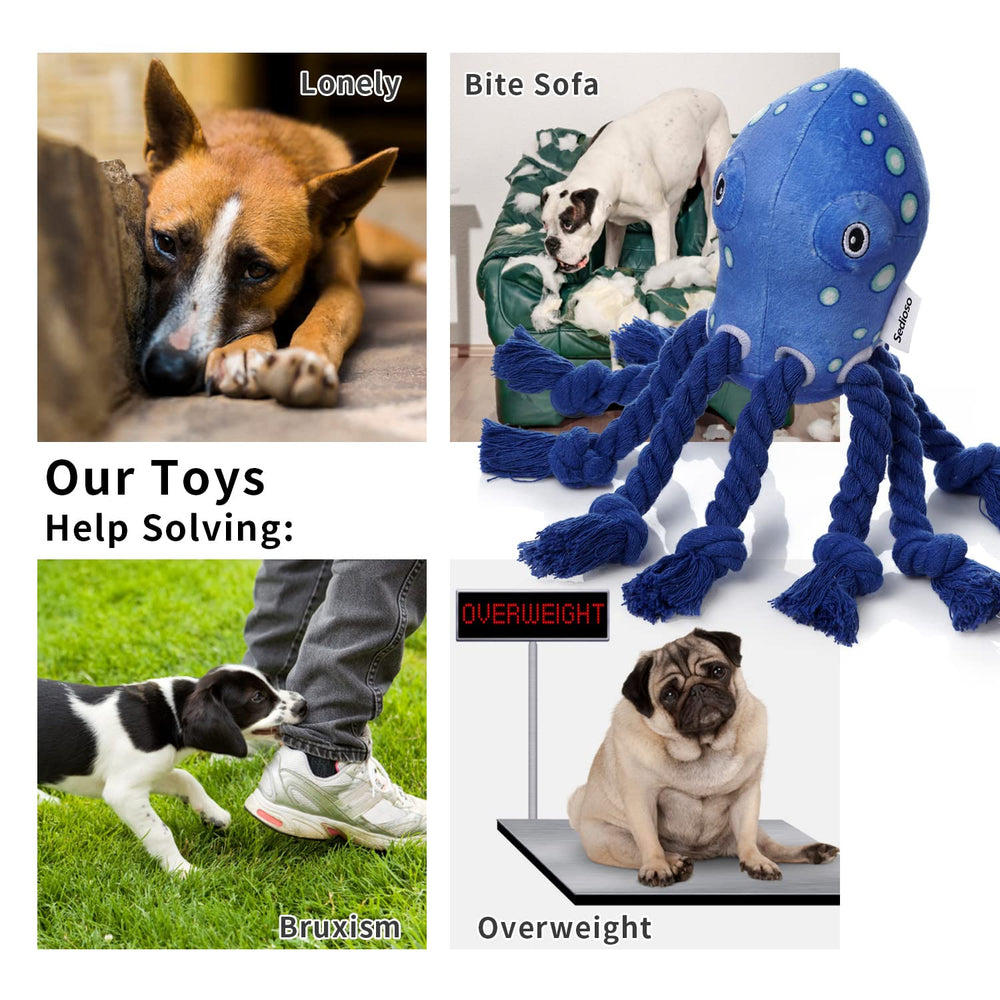 Sedioso pulpo peluche para entrenamiento e interacción con la mascota.