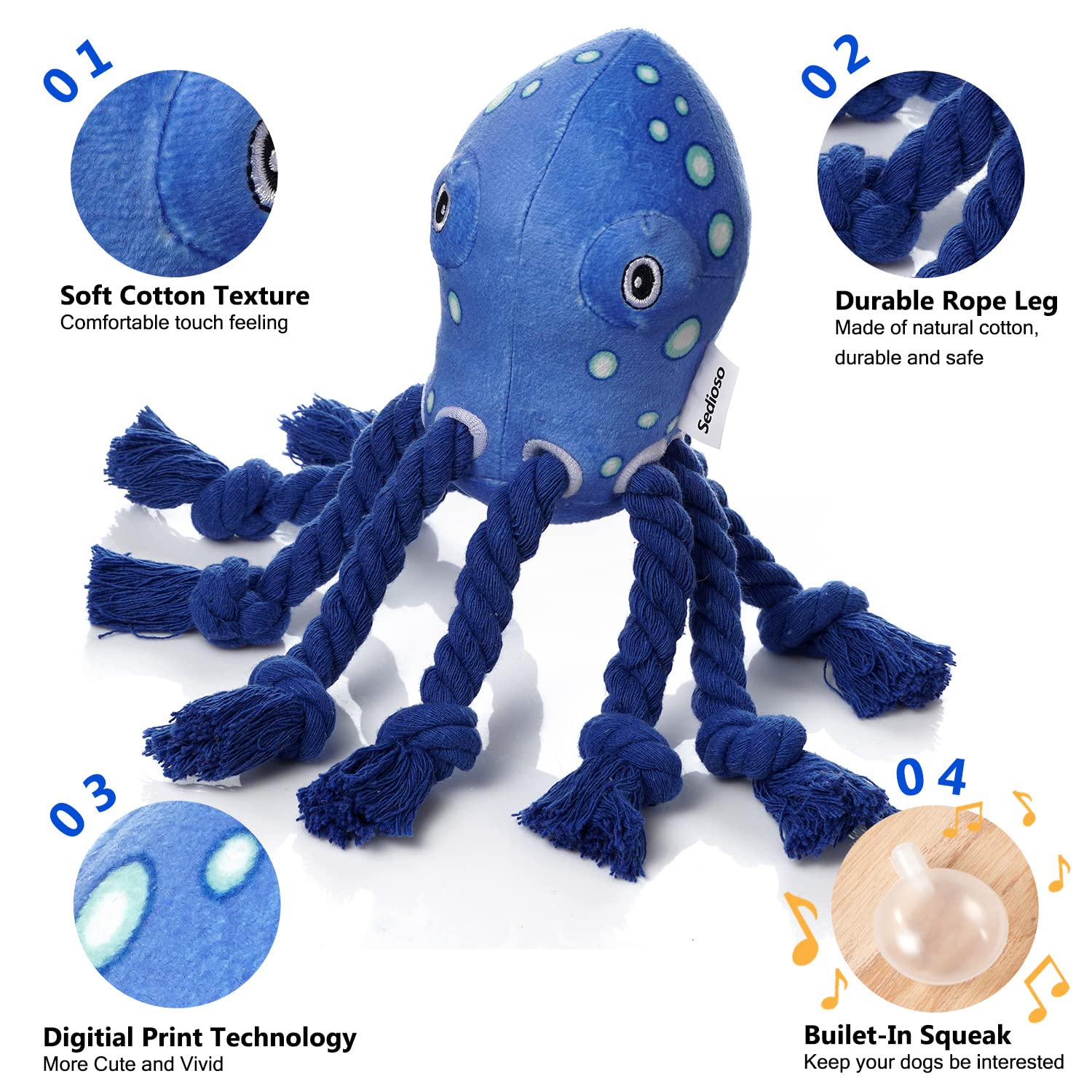 Sedioso pulpo peluche interactivo con sonido, entrenamiento IQ incluido.