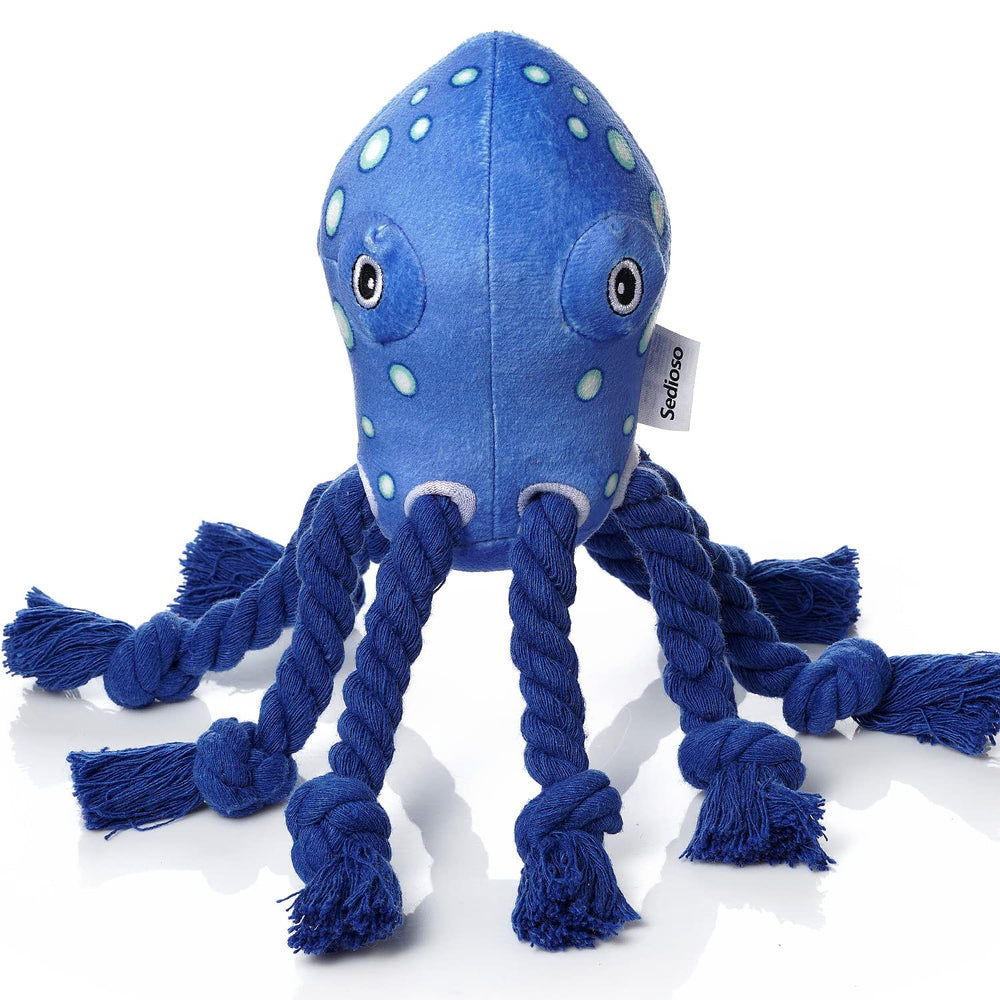 Sedioso pulpo peluche para perro grande, juego suave y seguro.