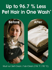 Seedshub Pet Hair Remover durante el lavado para pelos de gatos, textiles frescos