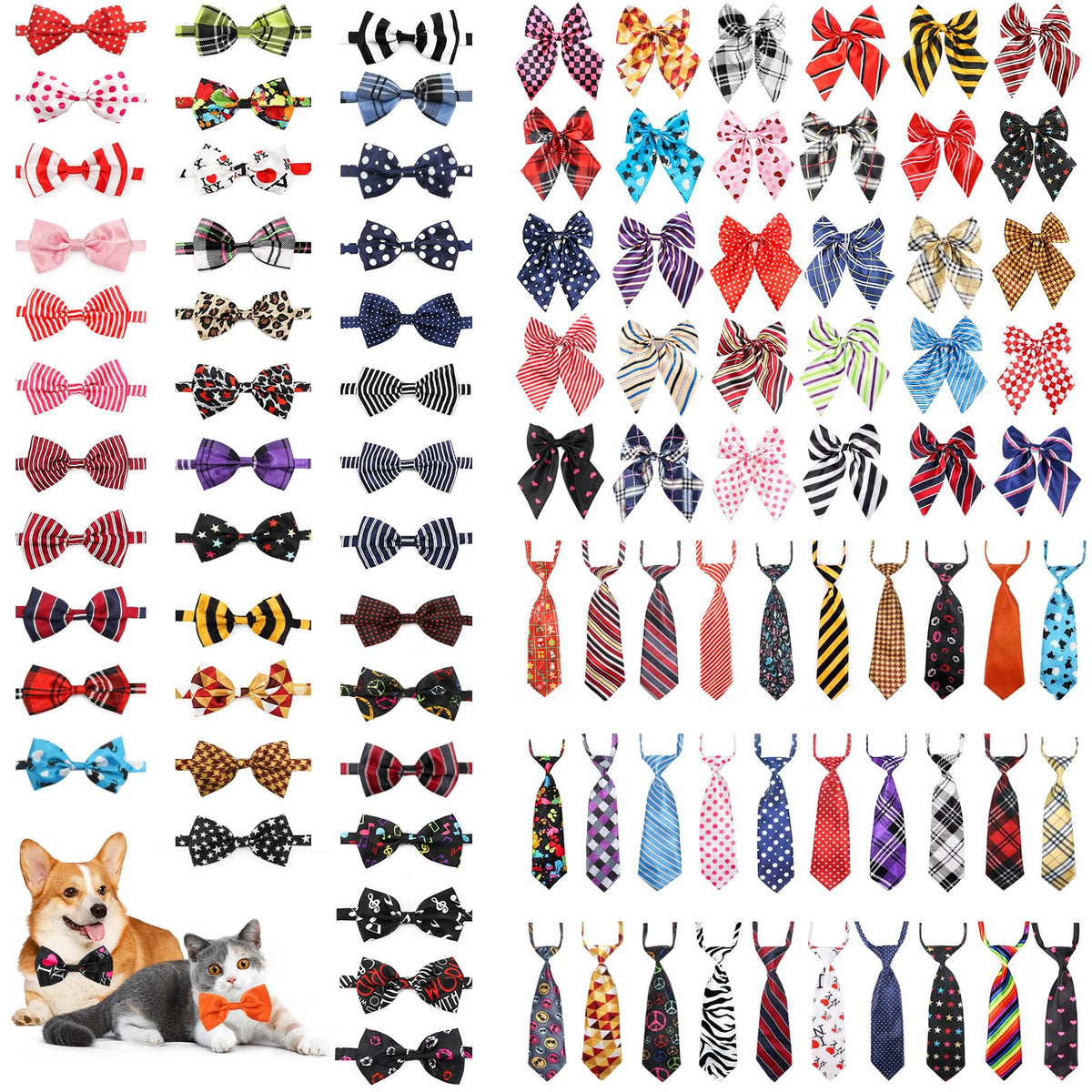 Segarty set de corbatines para perro, pack de 100, variedad para combinar en eventos.