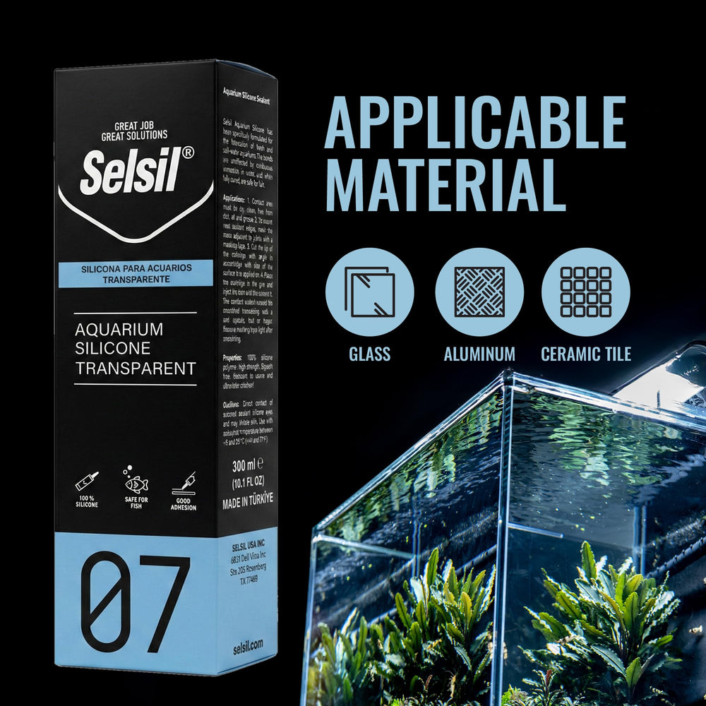 SELSIL silicona para acuario, resistente a ozono y UV
