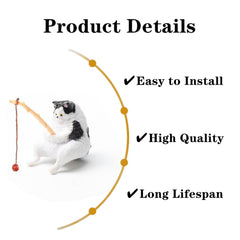 Figura de gato Selxran con diseño realista para entretenimiento visual en acuario.