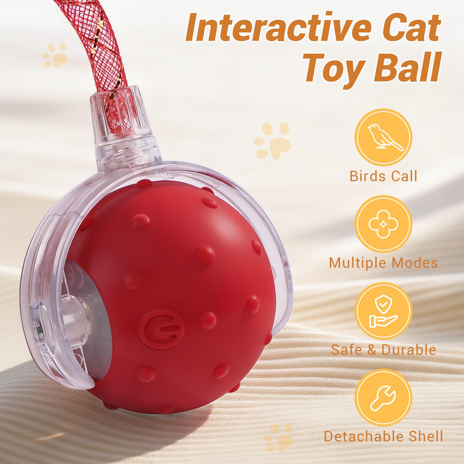 Sentoo Pelota Gato Interactiva batería recargable para sesiones prolongadas