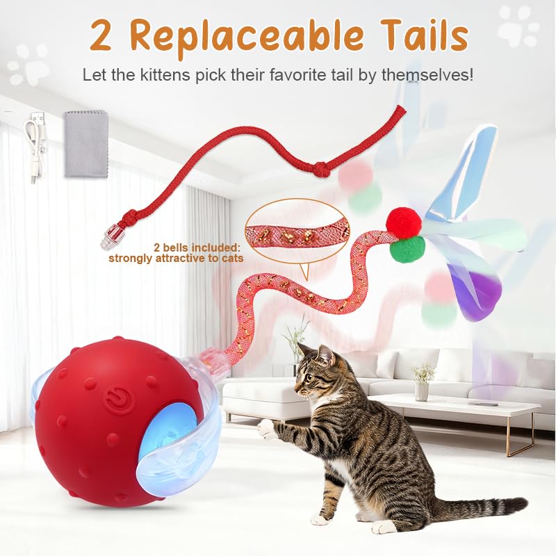 Sentoo Pelota Gato Interactiva con colas intercambiables para variedad de juego