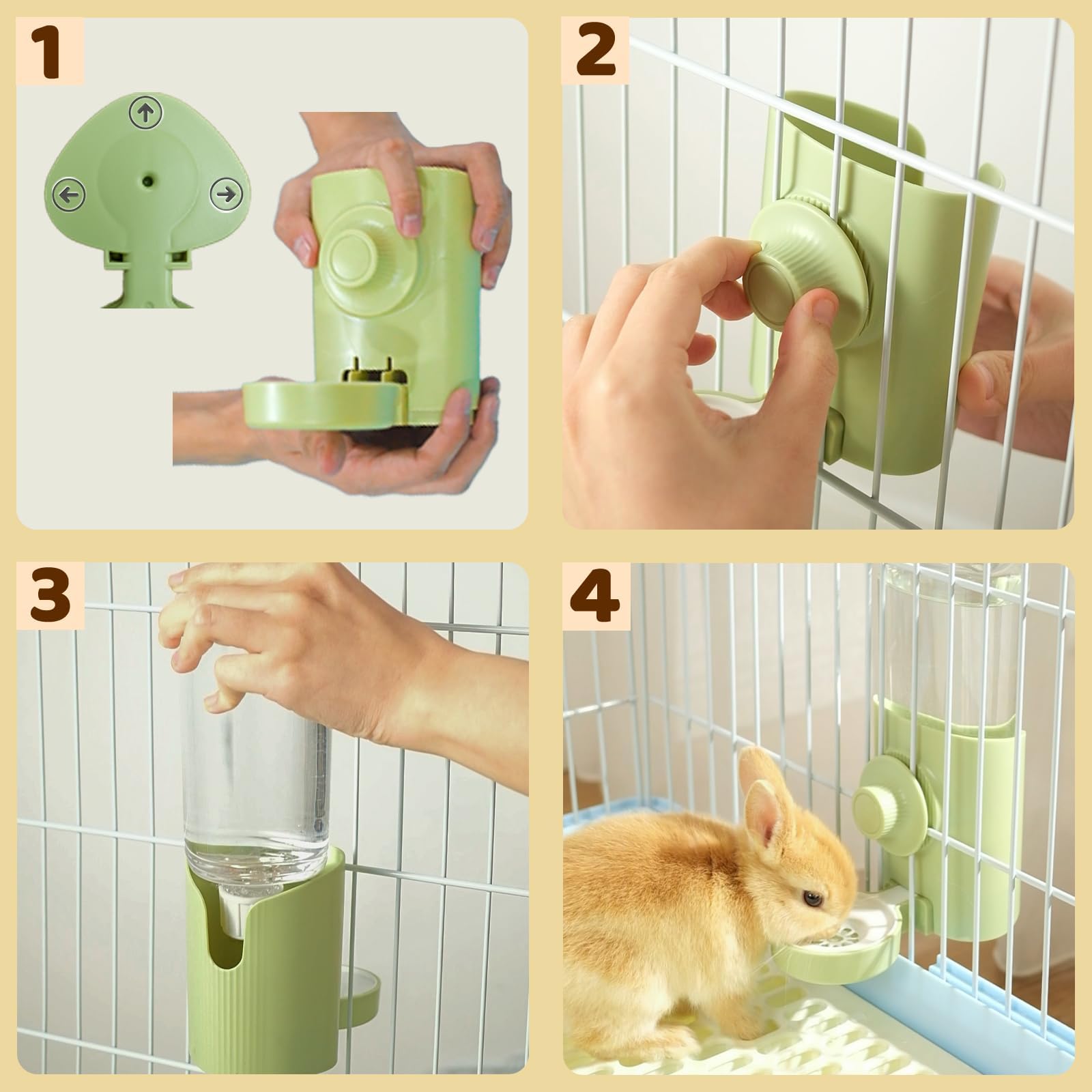 Bouteille d'eau Septillar pour chinchilla 600ml, installation simple.