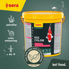 Tecnología de coextrusión de Sera Koi Color para una nutrición balanceada.