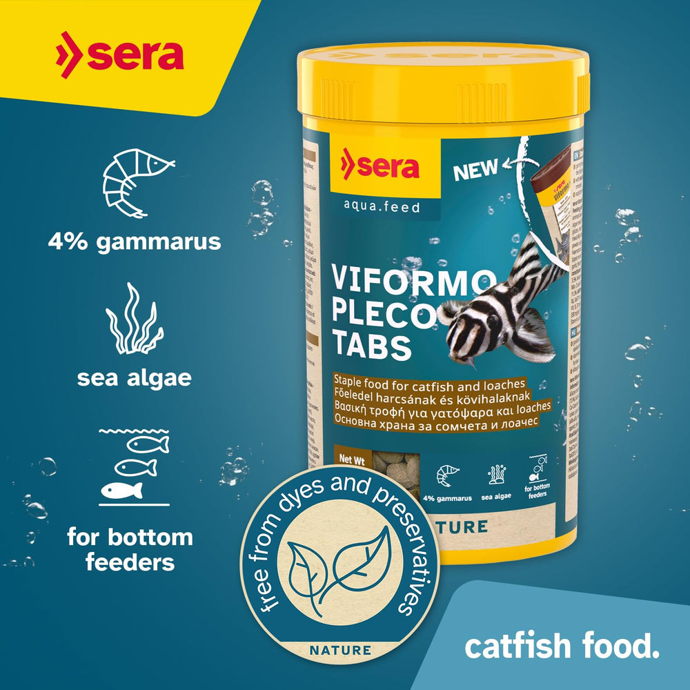 Tabletas para plecos, alimento de fondo de Sera Viformo Nature.