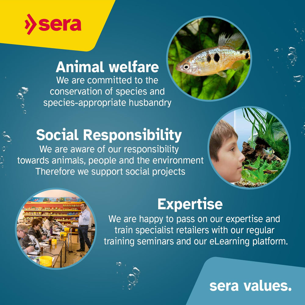Tanque comunitario saludable con Sera Vipan Tropical Flakes, fórmula versátil para diversas especies.
