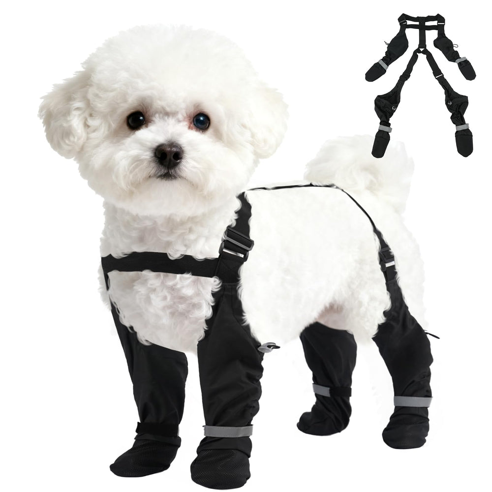 SeranPup botas para perro con suspensor, ajuste seguro para paseos.
