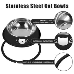 Juego de dos tazones Serentive para comida y agua de gatos.
